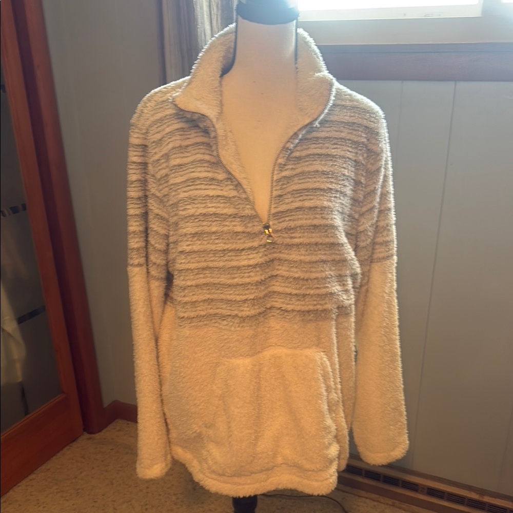 Cozy Striped Fleece Pullover